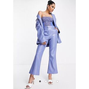 ASOS Curve New with tag leather look kickflare pants in lilac plus size 16